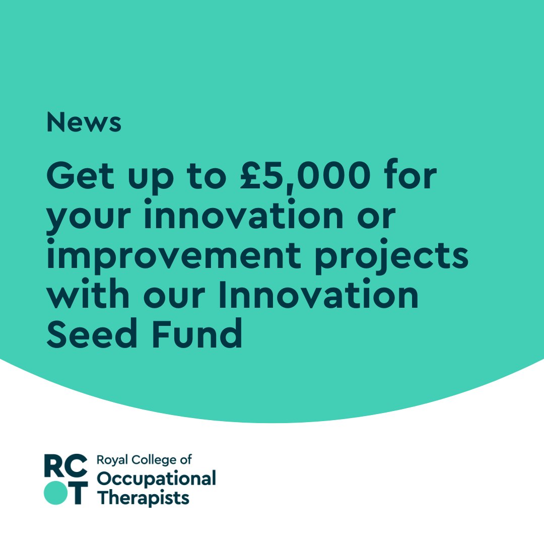 Do you have a project or idea for innovating occupational therapy? ⭐ Get up to £5,000 for your innovation or improvement projects with our Innovation Seed Fund! Applications are open now. Learn more: loom.ly/z0WzUnU