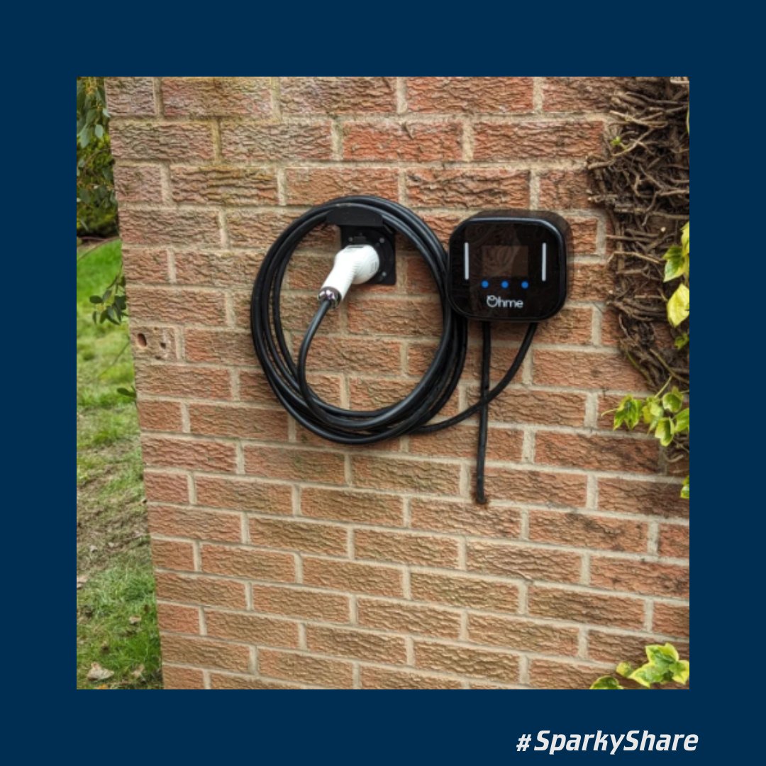 This weeks #SparkyShare is from rico.oes on Instagram⚡ This EV Charger install is super sleek and the cable blends into the wall seamlessly!🤩 Want to get featured in our next #SparkyShare post? Don't forget to tag us in your pics! #LINIAN #Electrician #Sparky #Tools #Cable