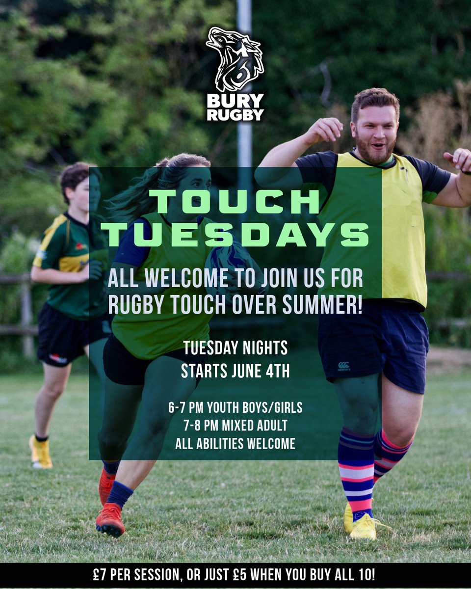 TOUCH RUGBY IS BACK Starting next month, we are back hosting touch rugby on Tuesday evenings. Please pre-book here: bserugby.co.uk/payments/summe… #Rugby #CommunityFirst #OneClub #morethanjustarugbyclub #BSERugby