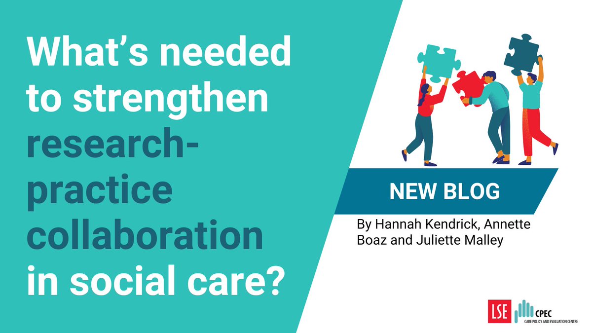 NEW BLOG: What’s needed to strengthen research-practice collaboration in social care?🤝 @HannahKendrick6, @AnnetteBoaz + @JulietteMalley outline approaches to research engagement + how these can be strengthened in #SocialCare. READ NOW:👉lse.ac.uk/cpec/news/rese… @Solnetwork1