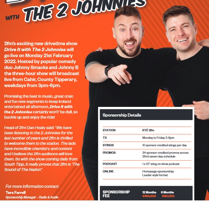 First the walking billboard Doireann Garrihy leaves RTE, now it's the Two Johnnies who have decided to leave. No reason given at all, but can it be a coincidence that RTE plans to publish its register of nixers in a couple of months? Unlikely to be the last 'sudden departures'!