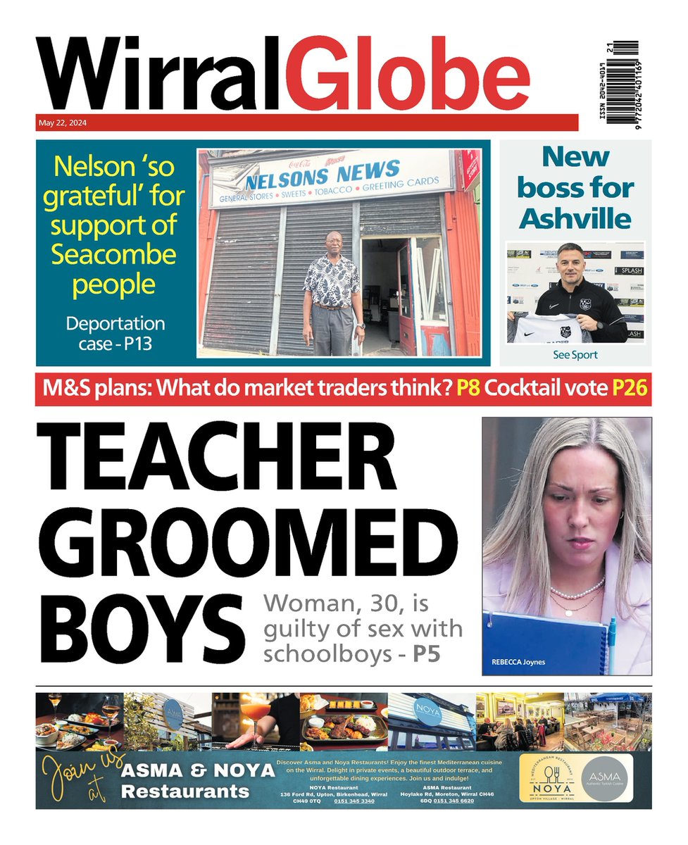 Front page of this week's @WirralGlobeNews on sale Wednesday📰 

#Wirral #WirralNews #Newsquest #LocalNews #BuyAPaper #LocalNewsMatters #WirralGlobe #TranmereRovers #Birkenhead #WestKirby #TomorrowsPapersToday