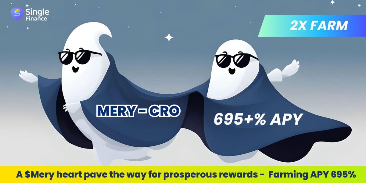 single_finance's tweet photo. A $MERY heart &amp; hodlers pave the way for prosperous rewards! @Misteryoncro what do you say? ;) 

Come and Leverage Yield Farm on Single Finance to earn 695% APY!! 

$MERY - $CRO = 695% (2x Leverage)

Earn Now➡️: https://t.co/5fKT2KNS00 https://t.co/Tz1KtvbO6j