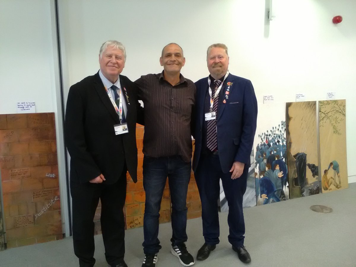 Cllr Stephen Dean and Cllr Paul Dean with Local Artist David Brunton. David is at The Word today (21 May) to talk about the story behind his artworks, free entry until 3pm