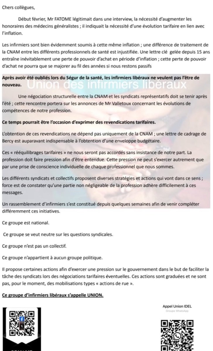 Union des infirmiers libéraux tweet media