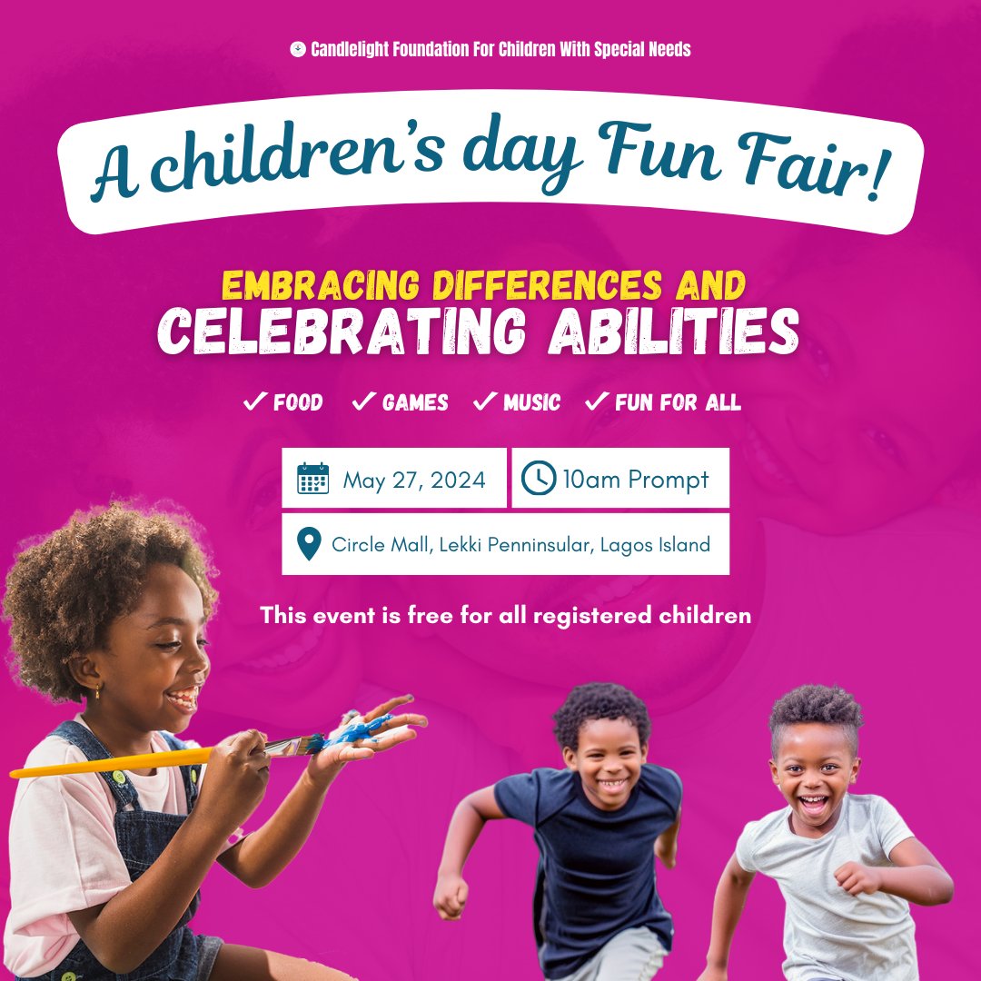Do you want to give your child the most exciting time this children's day? Then this is what you have been searching for! Click the link below to register your child.

forms.gle/TEzRWa3YJgHL8Q…

#FunForAll #SpecialChildren #Children #CLSN