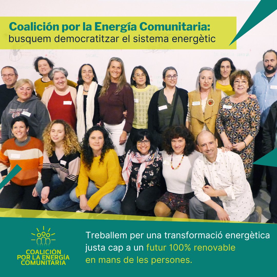 👨‍👩‍👧‍👦 Diferents col·lectius i comunitats energètiques ens hem unit a la la #CoaliciónEnergíaComunitaria per a reivindicar un model energètic renovable en mans de les persones. 👉 coalicionenergiacomunitaria.org #EnergíaComunitaria