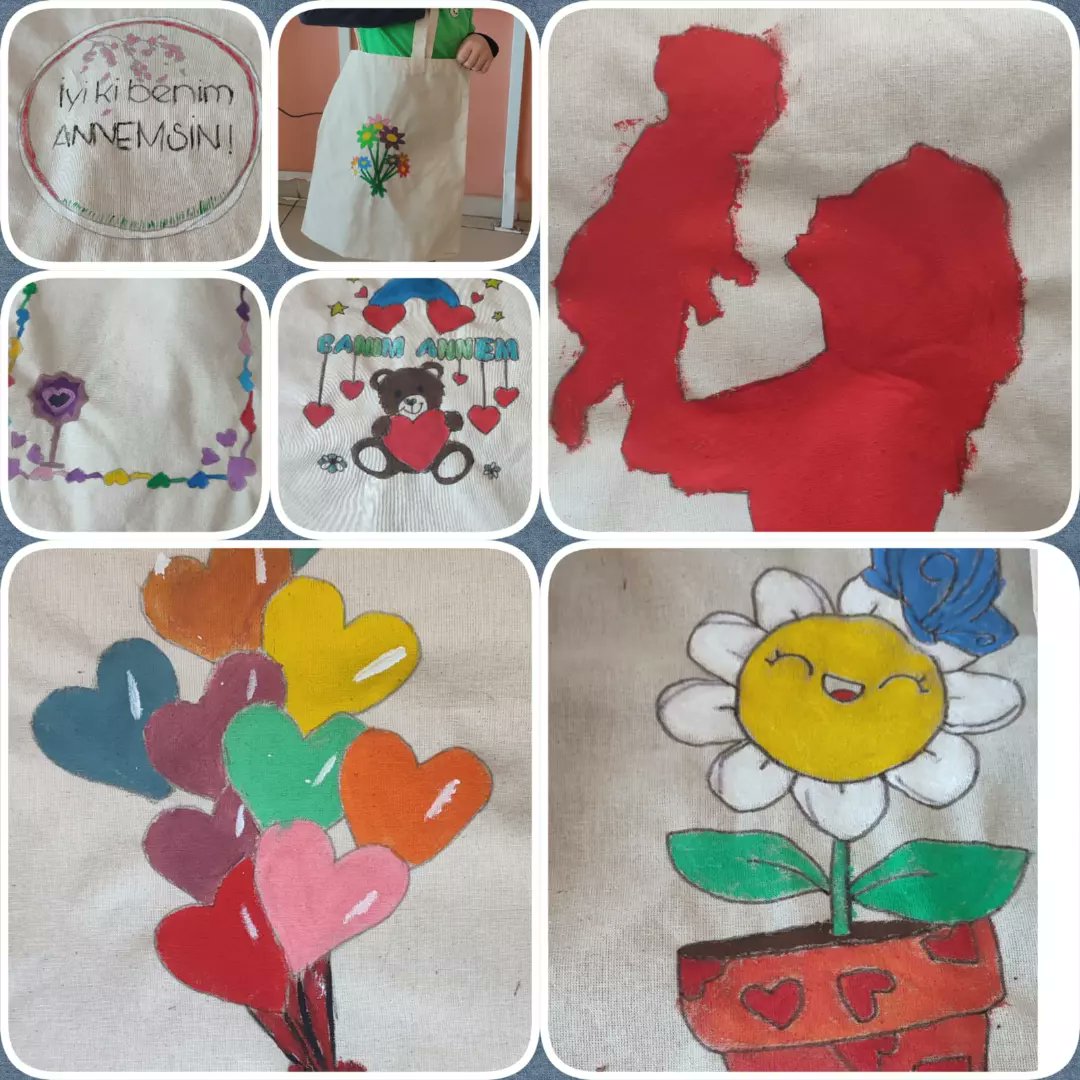 Okulumuz 4A sınıfı tarafından gerçekleştirilmekte olan HAPPY CHILD,HAPPY SCHOOL isimli e twining projesinde öğrencilerimizin okulda iyi BULUNUŞLUKLARI  kapsamında belilemis olduklari Görsel  sanat çalışmaları olarak anneler günü çanta boyama etkinliğimiz.
