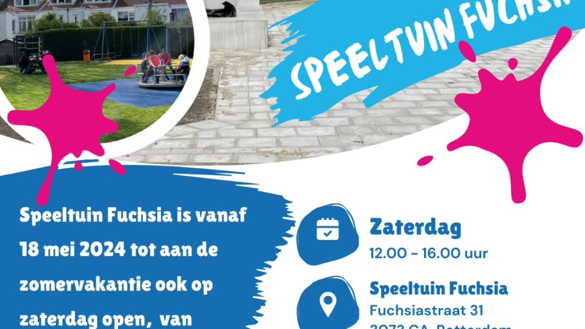 Speeltuin Fuchsia ook op zaterdag open ! 🛝 

Samen met de beheerder zorgt een groep nieuwe vrijwilligers voor deze openstelling. Zodra er meer mensen zich melden om te helpen kan de speeltuin nog vaker open zijn.

Link naar het bericht👉shorturl.at/2KIWR

#OnsBloemhof