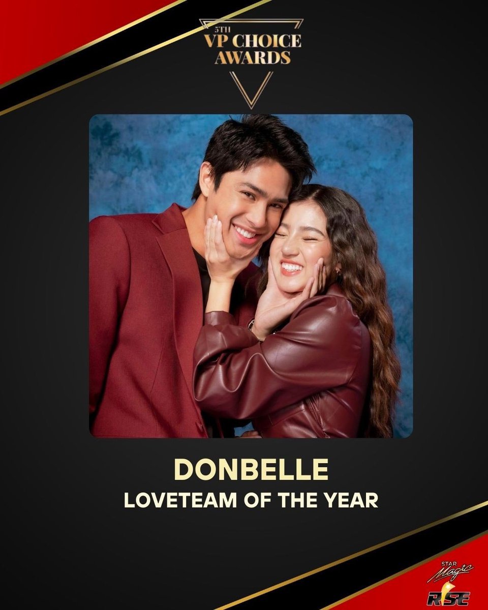 Always proud of you #DonBelle! ❤️ 

Congratulations for winning the LOVETEAM OF THE YEAR award at the 5th VP Choice Awards #BelleMariano and #DonnyPangilinan! ✨
