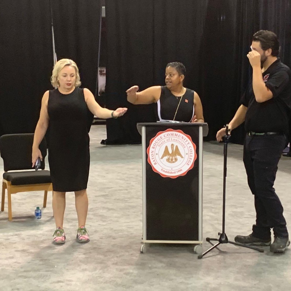 MyBRCC's tweet photo. A peek behind our commencement: Our dedicated faculty and staff have been up since dawn making today perfect for our Grads! #BRCCGrad #MyBRC https://t.co/zMlgbhqdpY