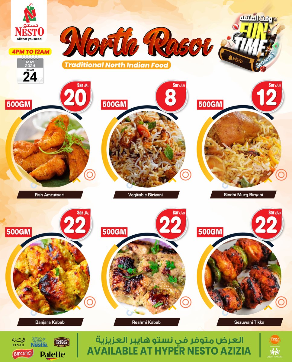 HyperNestO's tweet image. 🎶Fun Time Fest Season 3 is here🕺🎉Join us at Nesto Azizia for a Biggest fest of food, music, &amp;amp; dance🎉Experience flavors, rhythms, and moves like never before.
Let’s make memories together! 🕺🍴 #FunTimeFest
.
📍Venue : Nesto Azizia
maps.app.goo.gl/dCYSKoLoATFjBh…