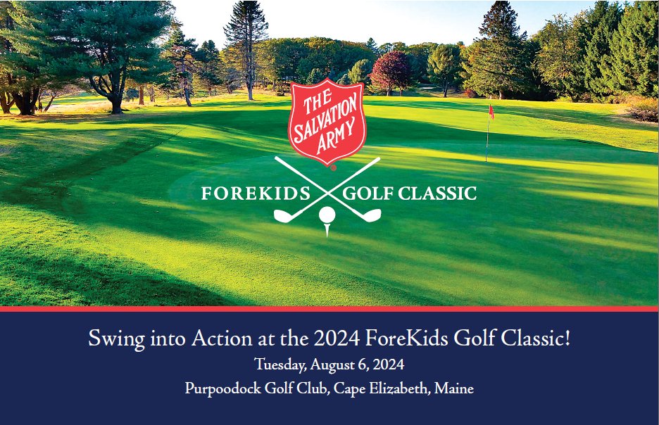 Need a reason to leave the office this summer?

Leave your laptops and grab your clubs for a dun day of golf at Purpoodock Club, Tuesday, August 6th.

Learn more/register: give.salvationarmy.org/forekidsgolf