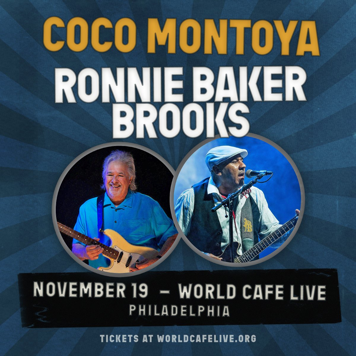 *Just Announced* Coco Montoya and Ronnie Baker Brooks team up for a blues-rock double header in Philly on November 19! Tickets go on sale 10am Friday: tinyurl.com/k9s55zsr