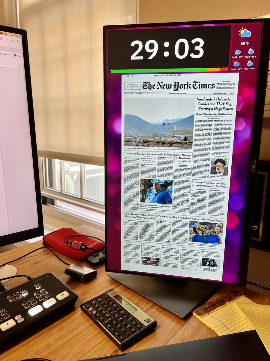 <a href="/_lhermann/">Lukas Hermann</a> 👀

(<a href="/stagetimerio/">stagetimer.io</a>, weather, and a rotation of my favorite daily newspapers; built with <a href="/SlideshowPlay/">Slideshow - Free digital signage app for Android</a>, Amazon Firestick, and github.com/lukestein/news… )