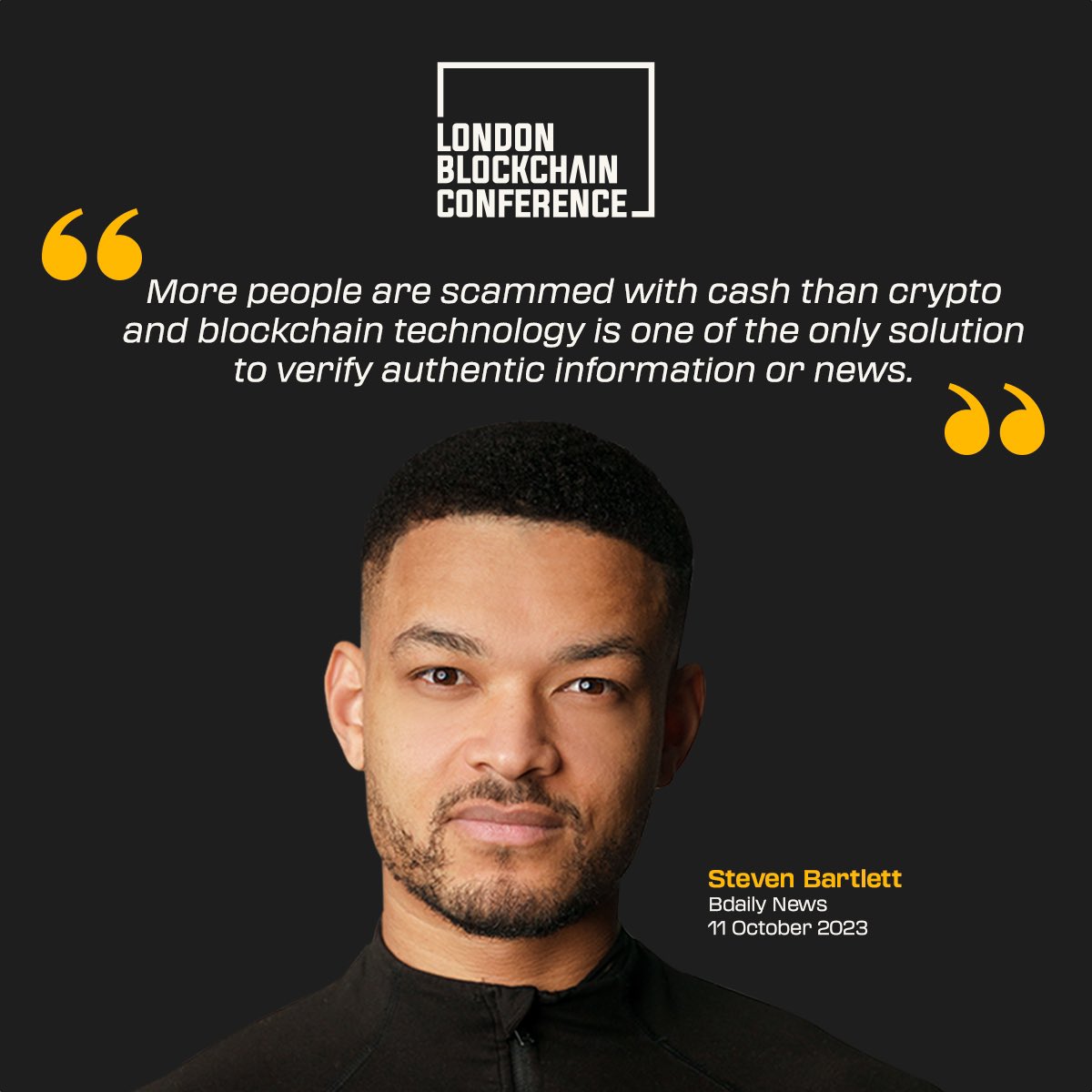 *MASSIVE* — @StevenBartlett will be joining us for a special fireside chat at 9:15 AM! He’ll be discussing how to streamline B2B interactions in the digital era! See you in the morning!