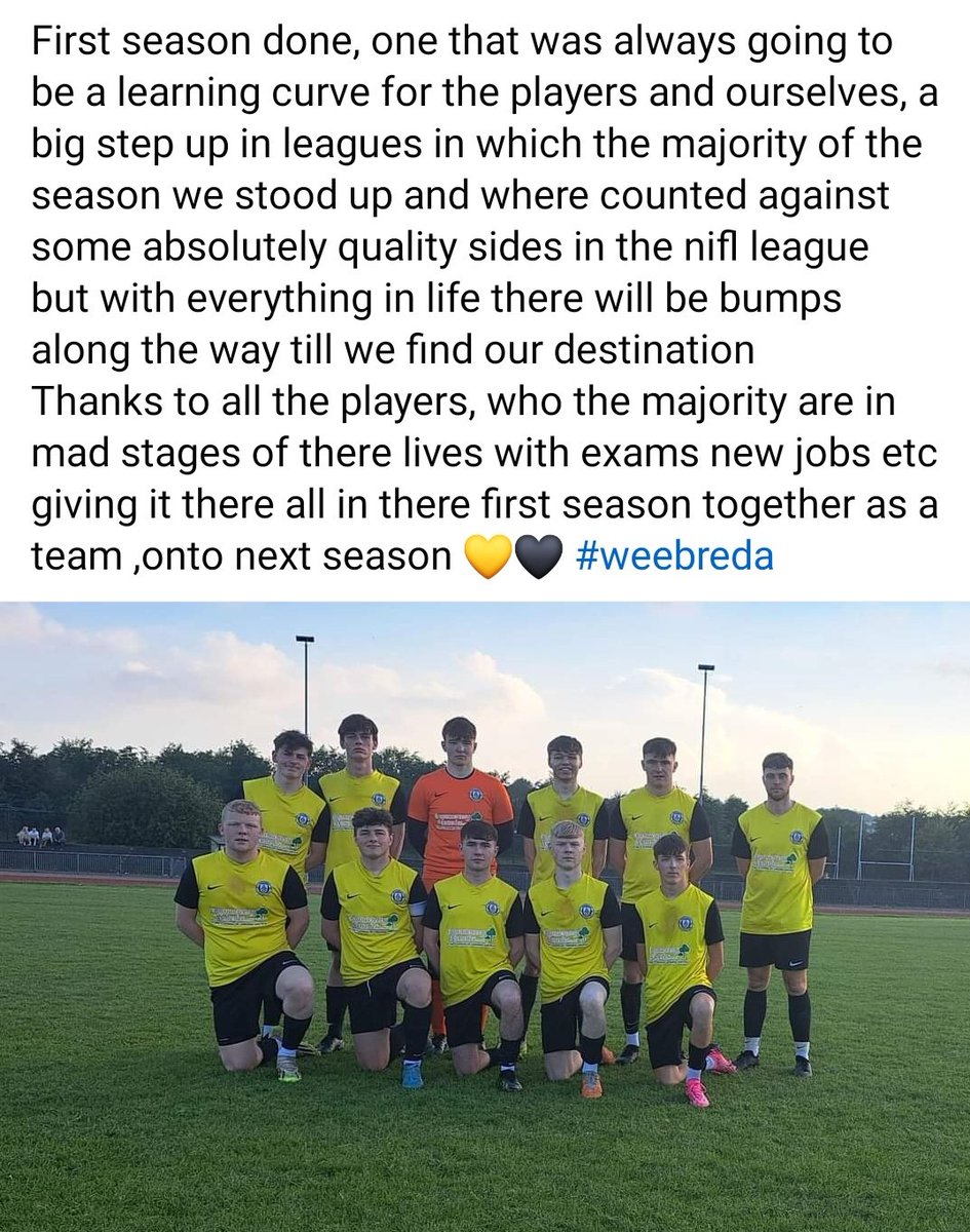 jamie5815's tweet photo. First season down with @KnockbredaFc1 a big learning year for there development ๐๐ค #weebreda https://t.co/nrLRiIhzIB