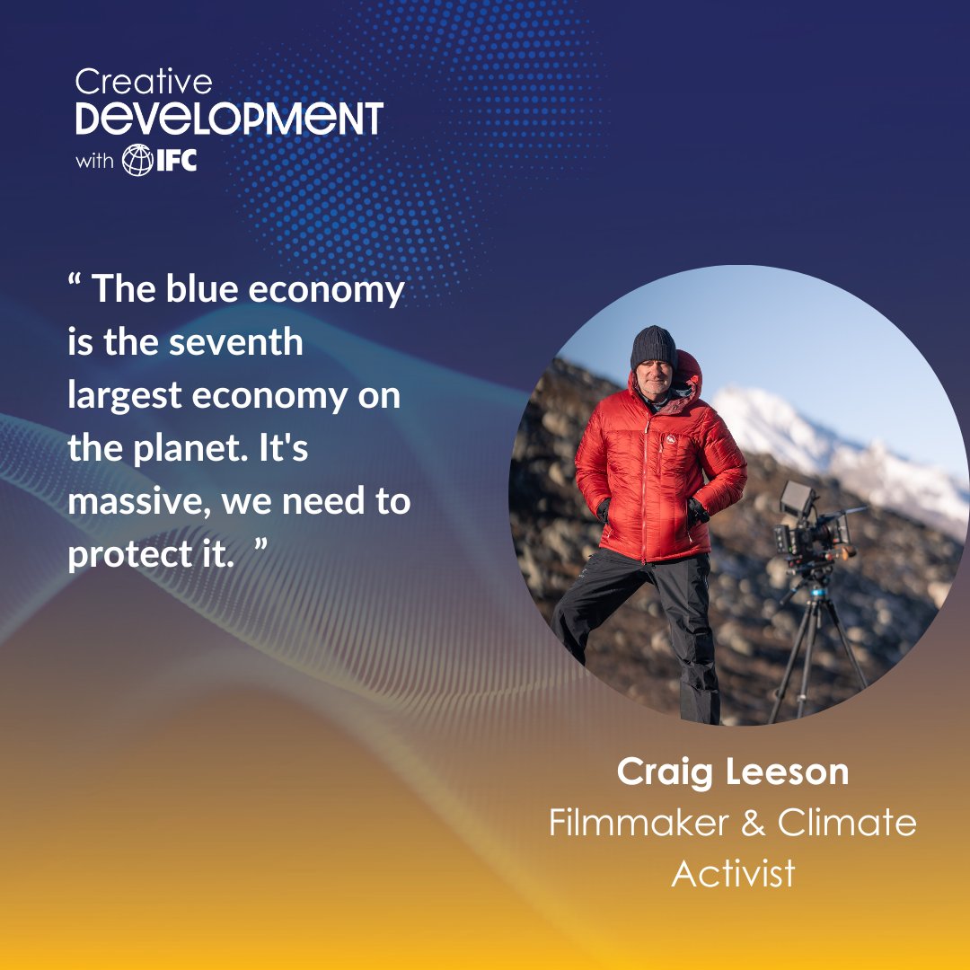 “The #BlueEconomy is the seventh largest economy on the 🌍!” says filmmaker and climate activist @CraigLeeson on @IFC_org’s #CreativeDevelopment podcast. Listen to the full episode: 🎵 Apple: wrld.bg/sZ3A50RM2IO 🎹 Spotify: wrld.bg/UAfZ50RM2IQ 🖥️ wrld.bg/uf6i50RM2IP