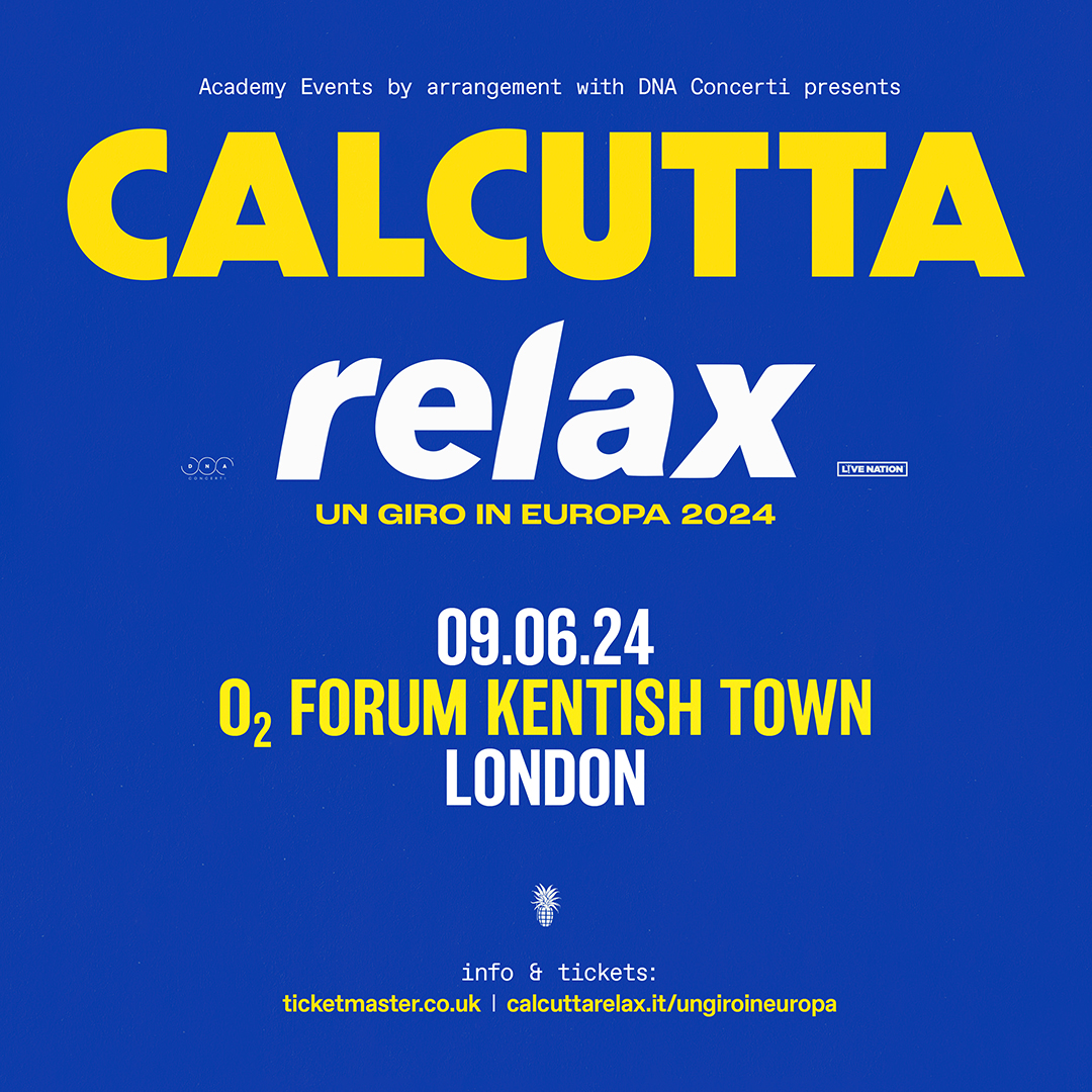 Italian artist #Calcutta is bringing his latest album, 'Relax', to London on Sun 09 Jun. Tickets 🔗 amg-venues.com/PKSg50ROBsv