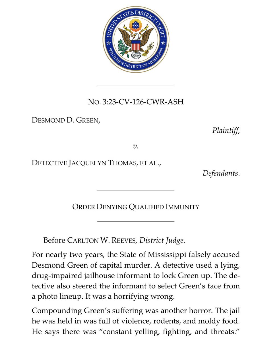 Find inspiration in this stellar opening in Judge Carlton Reeves's QI opinion! Proof that crisp, spare writing can work beautifully even when other lawyers or judges would favor a self-consciously rhetorical style. Median words per sentence: 9! s3.documentcloud.org/documents/2467…