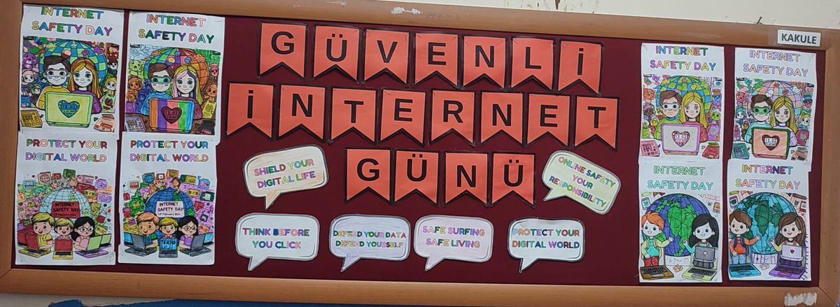 Okulumuz 4 A sınıfı öğrencileri tarafından hazırlanan Güvenli İnternet Günü Etkinliği panomuz.