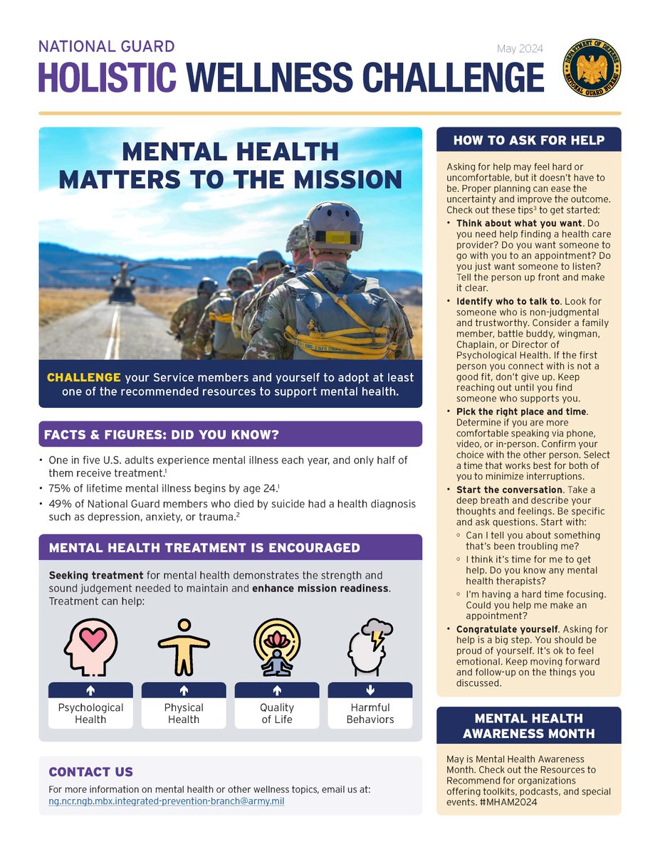 #DYK? One in five U.S. adults experience mental illness each year, and only half of them receive treatment. Asking for help may feel hard or uncomfortable, but it doesn’t have to be. Click for tips and resources: ngpa.us/29709 #MentalHealthAwarenessMonth