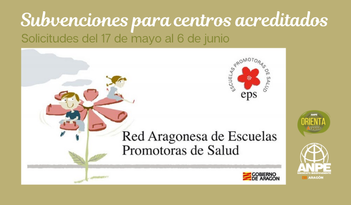 📢 Convocatoria de subvenciones a la RAEPS 2024.
📆 Plazo hasta el 6 de junio 
💰 Subvenciones de Sanidad para los centros educativos acreditados como EPS de Aragón. 
🗒️ Listado de centros del curso 2023/2024.
🌐 anpearagon.es/notices/186177
#ANPEinforma #CentrosPúblicosAragón