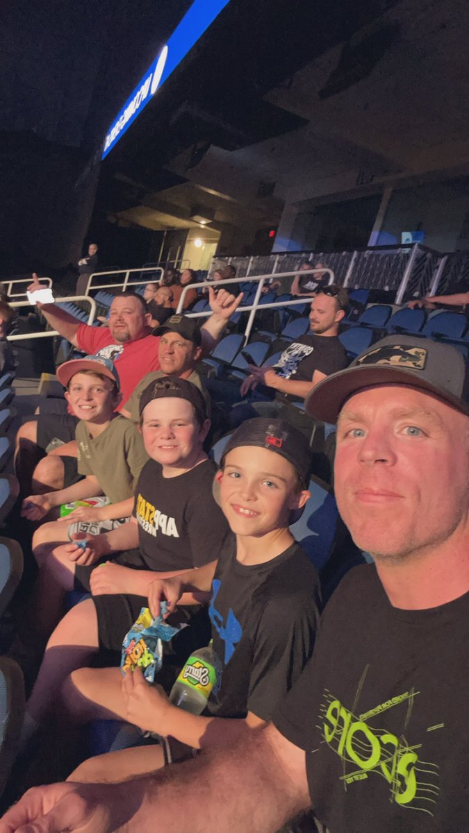 Impromptu trip to <a href="/WWE/">WWE</a> #RAW in Greensboro to see our buddy, <a href="/Adamscherr99/">The Monster of all Monsters</a>‼️  Thanks, brother - the boys had a blast!
#MonsterOfAllMonsters #BraunStrowman