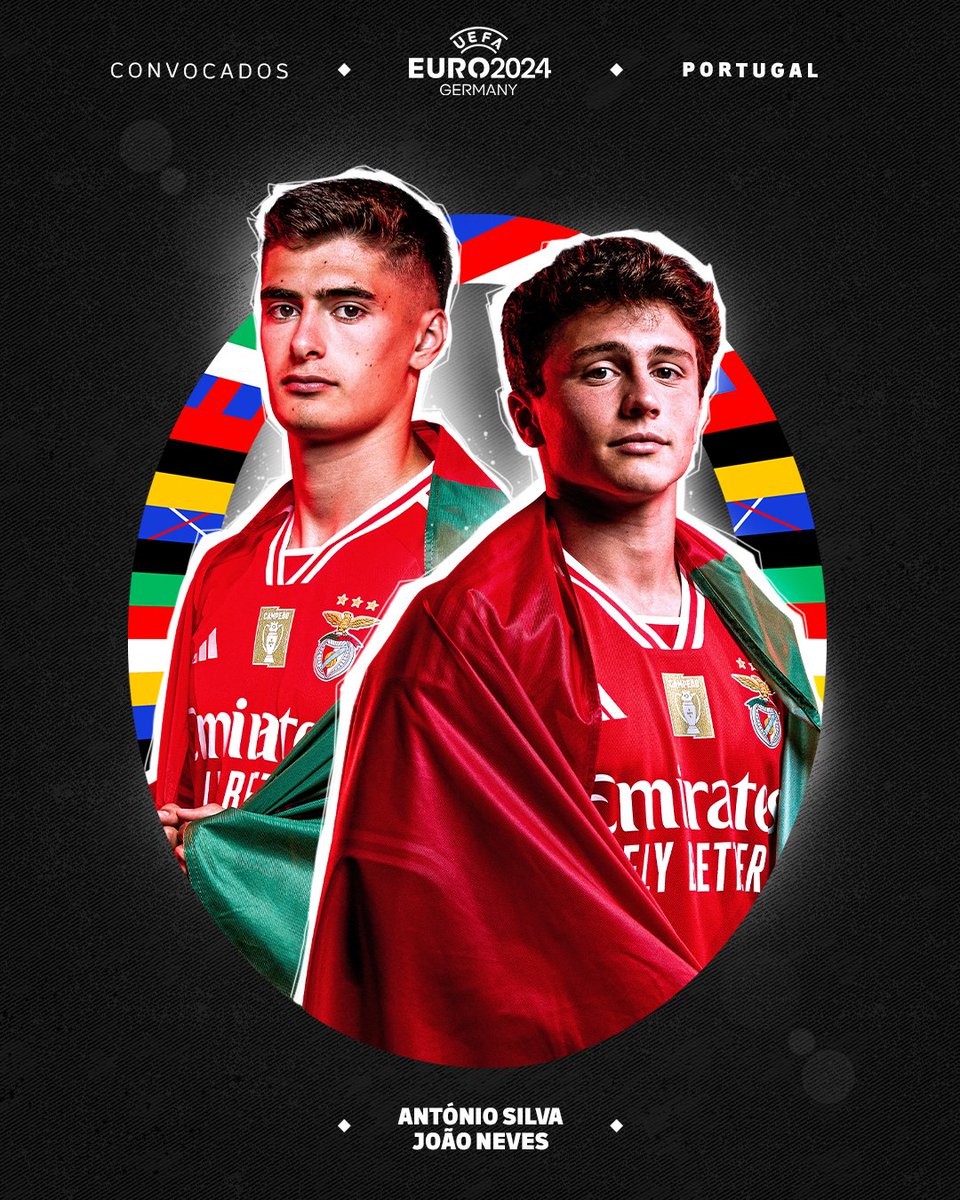 🇵🇹 António Silva e João Neves 𝗰𝗼𝗻𝘃𝗼𝗰𝗮𝗱𝗼𝘀 para representar Portugal no @EURO2024! #SejaOndeFor