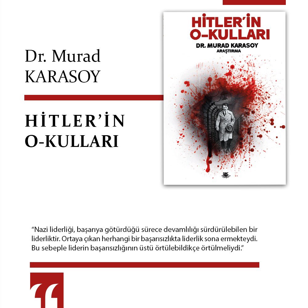Yazarımız Murad Karasoy’un “Hitler’in O-Kulları” adlı eserini srcyayin.com üzerinden satın alabilirsiniz! @DrKarasoy #srcyayin #srckitap