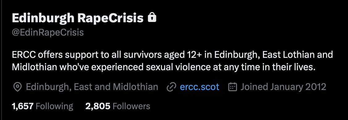 gcparenting1's tweet photo. Just seen the 12+ on @EdinRapeCrisis's (locked) account. Does this mean Mridul Wadhwa, no qualifications beyond a hotel management course, could have been counselling female child rape victims and not just adult women? Were any safeguarding processes in place? https://t.co/2GJdtsBHWb