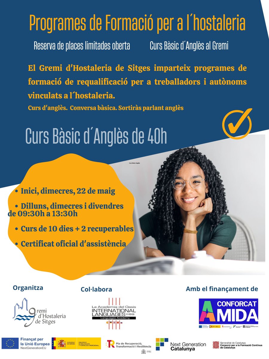 GremiHostSitges's tweet image. ✅Per triomfar a Hostaleria necessites comunicar-te en anglès.
Aquí en sortiràs parlant 🙂
 👉forms.gle/HZwTvC28kEN6Tz…

Últimes places disponibles
 @fpo_continua
