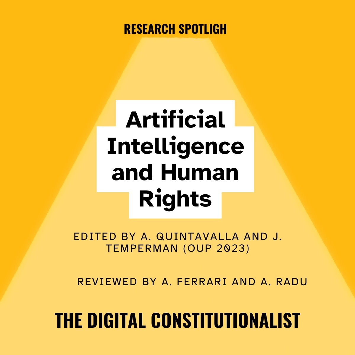 Under our Spotlight 💡 The book 'Artificial Intelligence and Human Rights' @OUPLaw reviewed by @Ferrar_Anna & @AncaRadu5 Read here 🔗digi-con.org/the-age-of-ai-… #AI #humanrights #research #ArtificialIntelligence