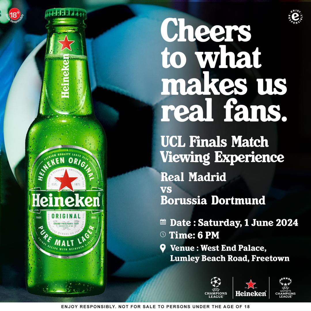 SLBreweryLtd's tweet photo. Join us at West End Palace for the ultimate Champions League grand-final viewing experience! 

Catch all the action on our big screens surrounded by passionate football fans and enjoy our wide range of quality brands. 

Don't miss out on the camaraderie,

#enjoyresponsibly https://t.co/S0MqdfGPk9