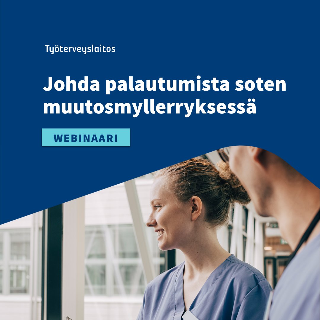 tyoterveys's tweet photo. 💡 Muutosmyllerryksessä työkuormitus kasvaa ja palautumiseen ei tunnu olevan aikaa – vaikka silloin palautumisesta tulisi pitää erityistä huolta.

Webinaarissa 27.5. tarjolla tutkimustietoa ja uusi Johda palautumista muutosmyllerryksessä -opas. 

Tutustu:
https://t.co/vtt0nvZOXO https://t.co/t4CKURd5rM