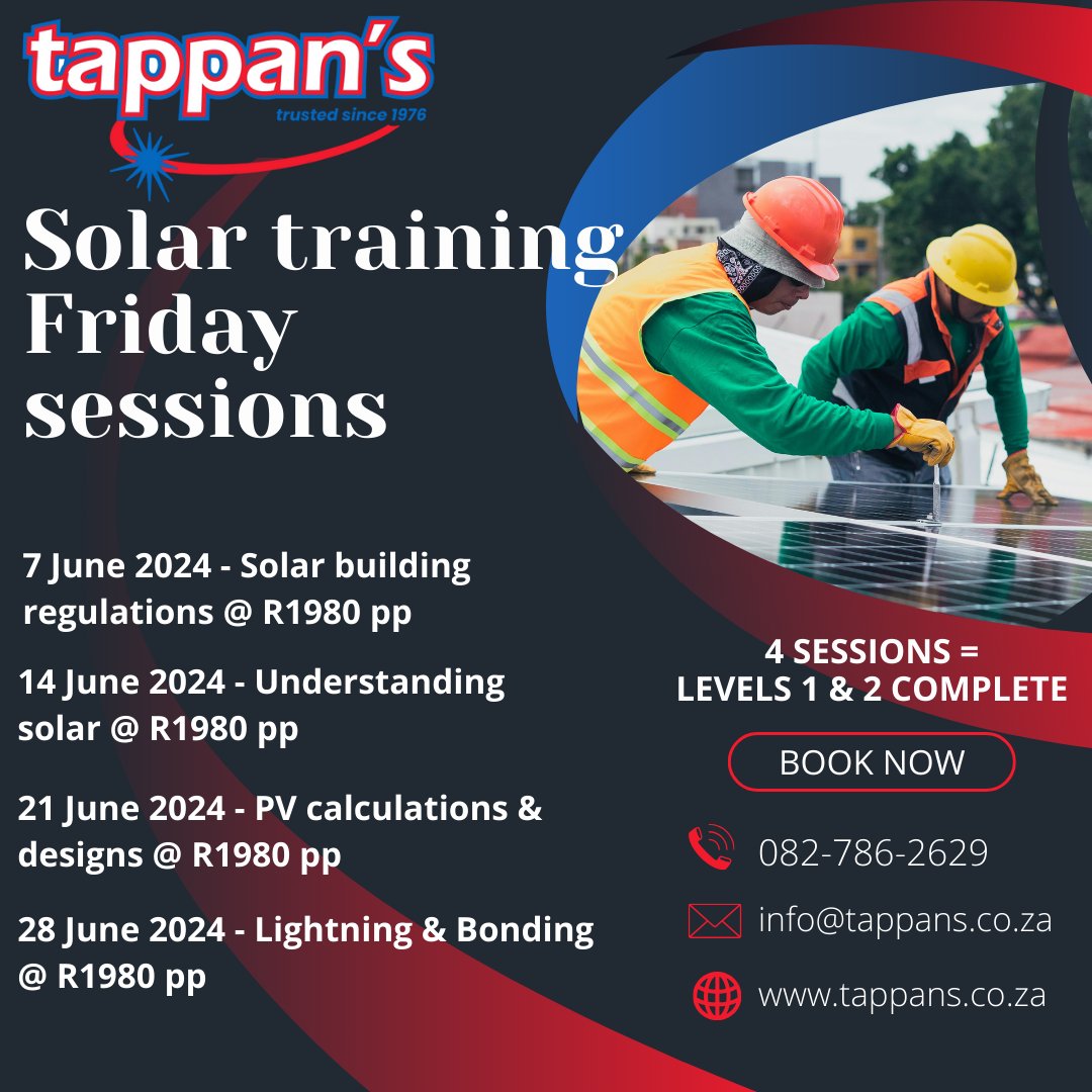 📢REMINDER❗
Our next SOLAR TRAINING event dates are open for bookings
Do not miss out ⚠️
#SolarTraining #solartraining #practical #practicaltraining #solarinstallation #solarinstallationcompany #electrician #electricianlife #electriciansoftiktok #electriciansofinstagram