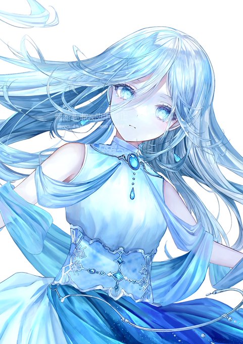 「blue dress blue hair」 illustration images(Latest)