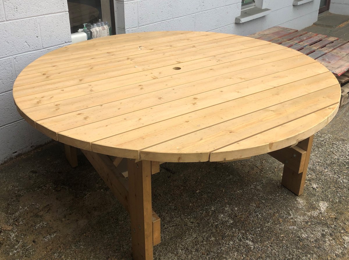 connaught_ltd's tweet photo. 6ft Round Table comes fully assembled and requires little or no maintenance.
The Large Circular table is a heavy duty design.

Height: 30" or 2.5 foot
Table top diameter: 6ft
Delivery available- Please send us your Eircode for price. https://t.co/4UYlYML6XD
