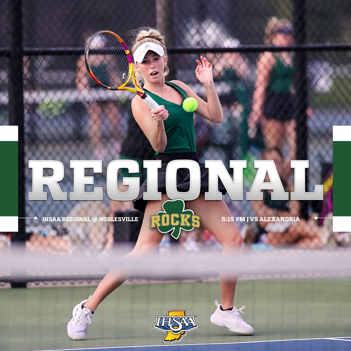 🎾MATCH DAY🎾
<a href="/TennisWestfield/">WestfieldGirlsTennis</a> 

🏆 <a href="/IHSAA1/">IHSAA</a> Regional #14
🆚Alexandria-Monroe
📍Noblesville High School
⏰5:15 PM
🎟️westfieldathletics.com/Tickets