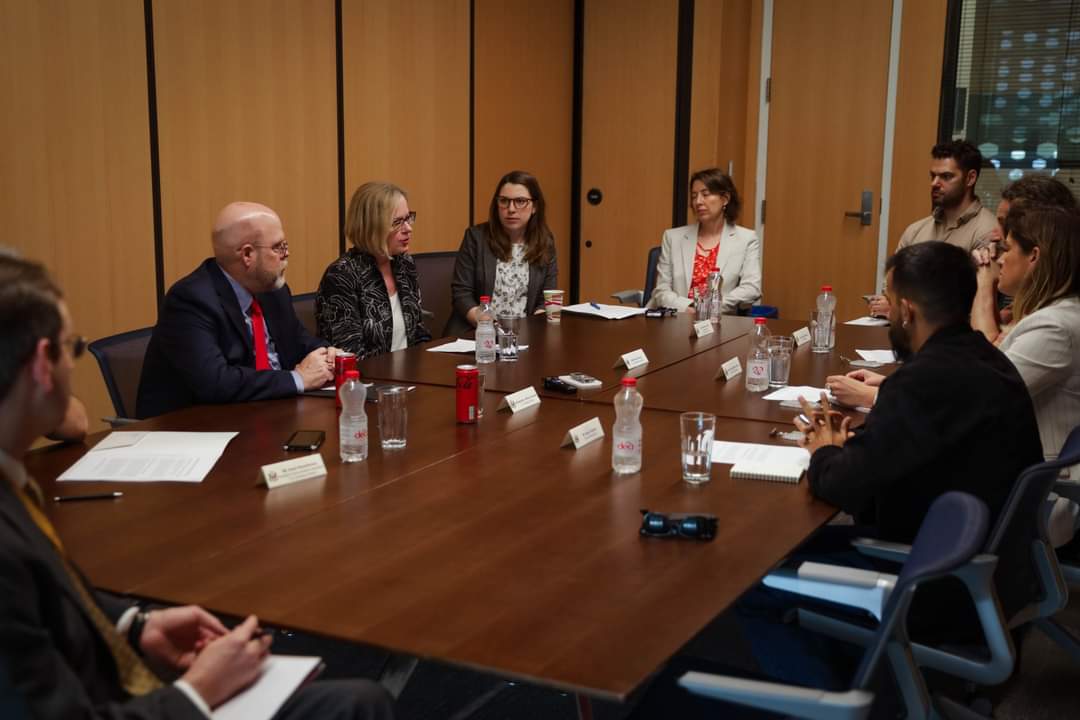 SVeshall's tweet photo. Today, at the American Embassy in Pristina, Nicole Chulick, Deputy Assistant Secretary of the State Department from the Bureau for Democracy, Human Rights and Labor, and the US Ambassador in Pristina, Jeffrey Hovenier, hosted us for a meeting. https://t.co/udD6CWVh1m