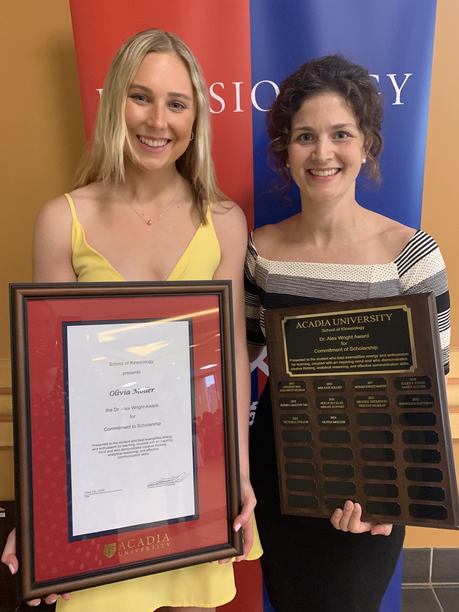 Carley O'Neill (@oneill_carley) on Twitter photo Please join me in congratulating recent <a href="/AcadiaU/">Acadia University</a> Kinesiology with Honours graduate <a href="/oliviamoller_11/">Liv Moller</a> and recipient of the Dr. Alex Wright Award for outstanding commitment to scholarship! The future is bright for this super🌟 <a href="/Acadia_Kine/">Acadia Kinesiology</a>🎓 Please join me in congratulating recent <a href="/AcadiaU/">Acadia University</a> Kinesiology with Honours graduate <a href="/oliviamoller_11/">Liv Moller</a> and recipient of the Dr. Alex Wright Award for outstanding commitment to scholarship! The future is bright for this super🌟 <a href="/Acadia_Kine/">Acadia Kinesiology</a>🎓