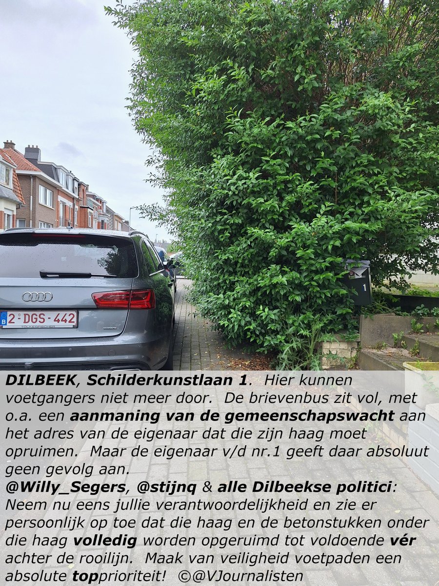 VJournalisten's tweet photo. 🆘DILBEEK Schilderkunstlaan nr.1
‼️👮 @PolitieDilbeek, @Willy_Segers, @stijnq &amp; gemeentediensten: Wanneer gaan jullie in hemelsnaam eens jullie verantwoordelijkheid nemen en een einde stellen aan die jarenlange wantoestanden. 
⚠️Maak v. veiligheid schoolbuurten 'n TOPprioriteit‼️ https://t.co/RRTNBW6C7c