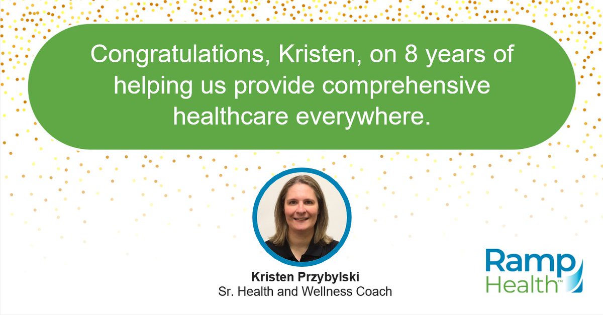 Ramp_Health's tweet image. 8️⃣ Congratulate Kristen on her 8-year anniversary. 

Thank you for connecting personally with each individual, providing tailored support and encouragement, and complementing our high-tech solutions in the most harmonious way.

#healthcareheroes #hightechhightouch #riskmitigation