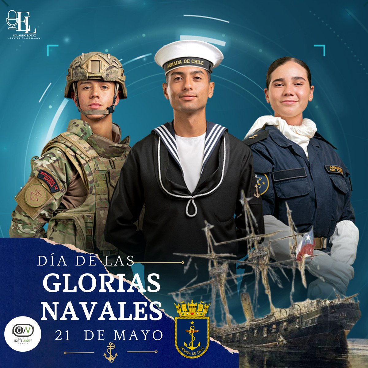 RNorteVerde's tweet photo. Saludos a la Armada de Chile...conmemora sus Glorias Navales....#combatenavaliquique #armadadechile https://t.co/kkHCOy17px