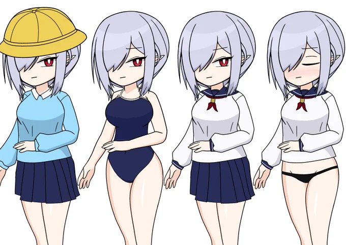 デフォルメ絵の練習で着せ替え人形と化したグレイディーア隊長 