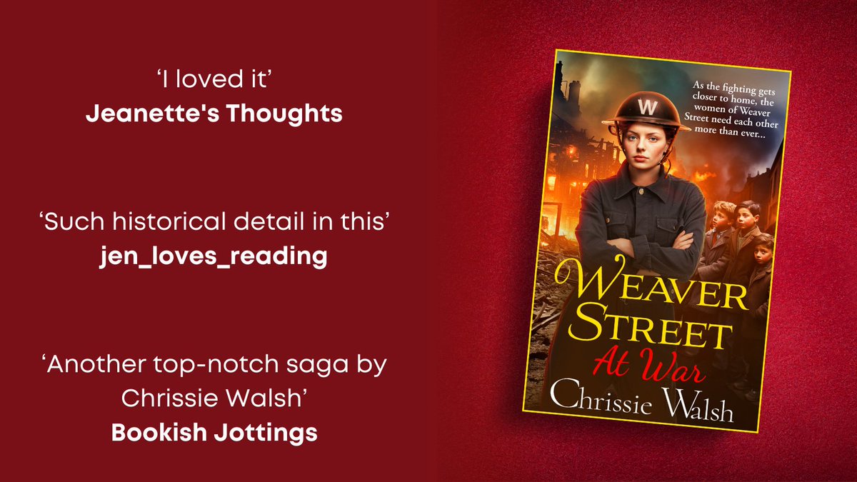 Thank you to @BookishJottings, jen_loves_reading and Jeannette's Thoughts for their recent reviews on the #WeaverStreetAtWar by @WalshChrissie #blogtour Buy now ➡️ mybook.to/weaverstreetwa…