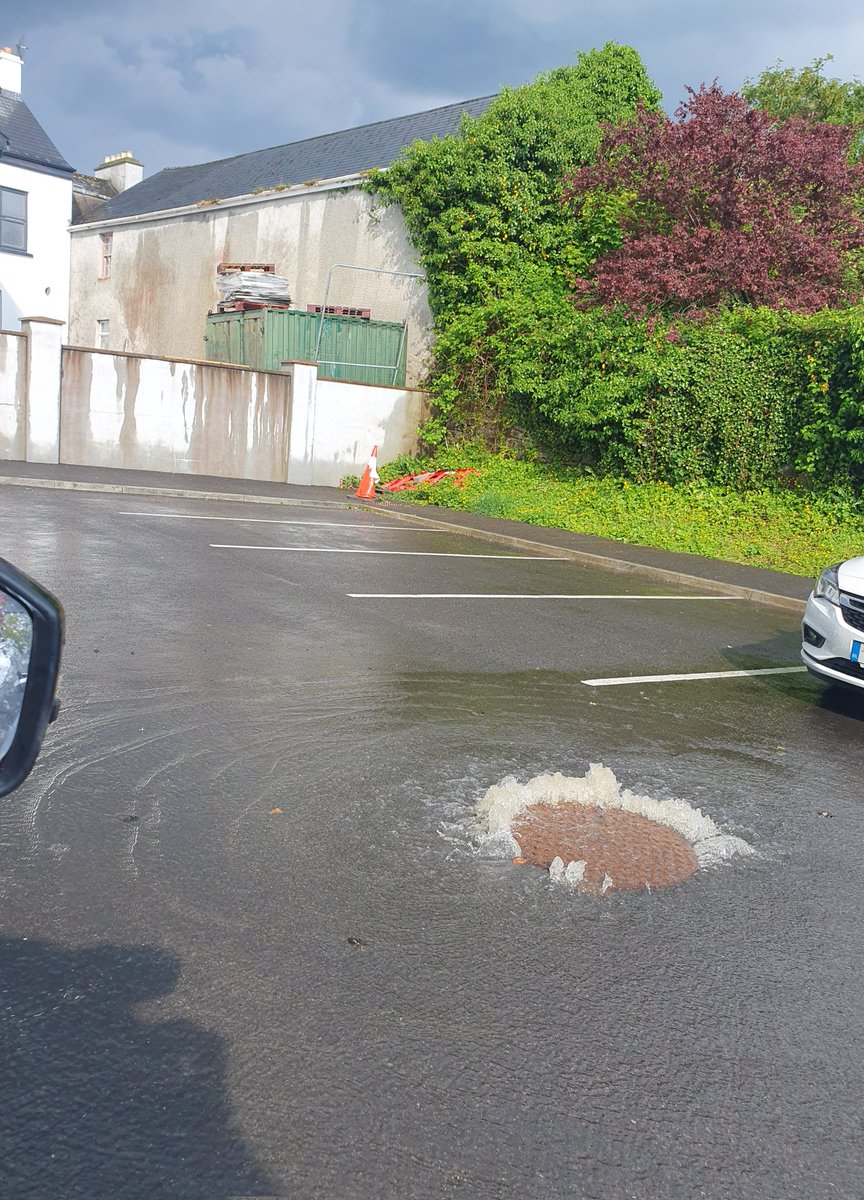 leitrimdevco's tweet photo. Some of the sewers and storm water drains were overwhelmed by the volume of rain water in #Manorhamilton yesterday afternoon. https://t.co/JZLiHQC2kM