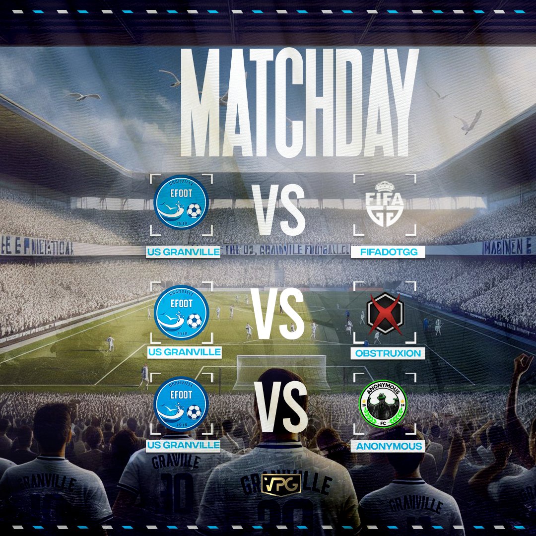 US Granville eSport (@usg_esport) on Twitter photo ποΈ | Programme
π | <a href="/SwissVPG/">VPG Switzerland π¨π</a> π¨π
π | <a href="/UtkEsport/">STRUCTURE ΓTK ESPORT</a>
π | <a href="/VPGEurope/">Virtual Pro Gaming | Europe</a> πͺπΊ
π | <a href="/FIFADotGGx/">FIFADotGG</a>
π | Obstruxion
π | Anonymous FC
On espΓ¨re de meilleurs rΓ©sultats qu'hier !πͺ
#AllezGranville π΅βͺοΈ ποΈ | Programme
π | <a href="/SwissVPG/">VPG Switzerland π¨π</a> π¨π
π | <a href="/UtkEsport/">STRUCTURE ΓTK ESPORT</a>
π | <a href="/VPGEurope/">Virtual Pro Gaming | Europe</a> πͺπΊ
π | <a href="/FIFADotGGx/">FIFADotGG</a>
π | Obstruxion
π | Anonymous FC
On espΓ¨re de meilleurs rΓ©sultats qu'hier !πͺ
#AllezGranville π΅βͺοΈ