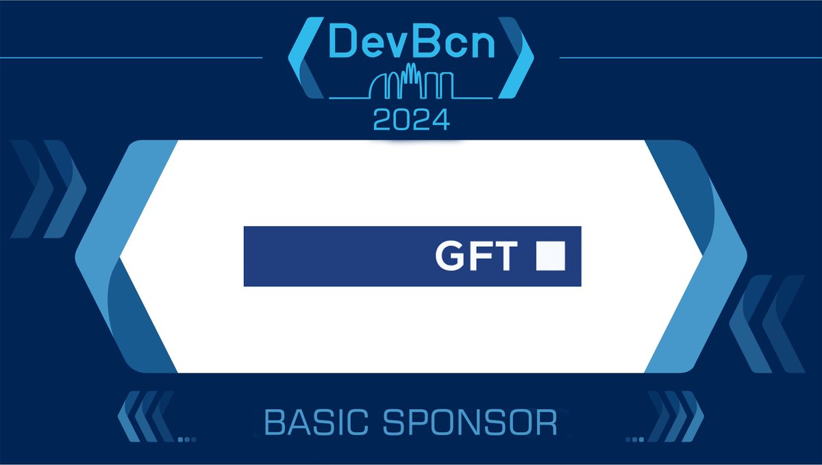 🌟 Excited to welcome @gft_es as a Basic sponsor for #devbcn24! Their support helps us bring together tech enthusiasts for an amazing conference. Thank you, GFT, for your commitment to innovation! 🚀 Learn more about our sponsors ➡️ buff.ly/3L79ohN