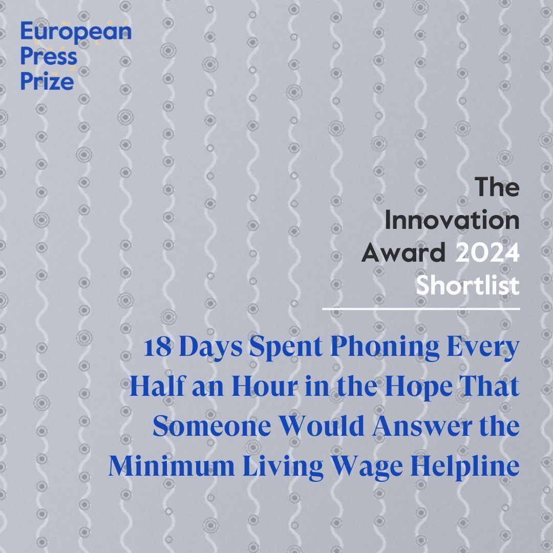 'On Friday 5th May, at 9.30am, a voice answers the phone: “Good morning, how can I help you?” And thus a miracle was performed...' Continue reading this project of our 2024 Shortlist here: buff.ly/3USV4OK Picture: Carmen Torrecillas #europeanpressprize